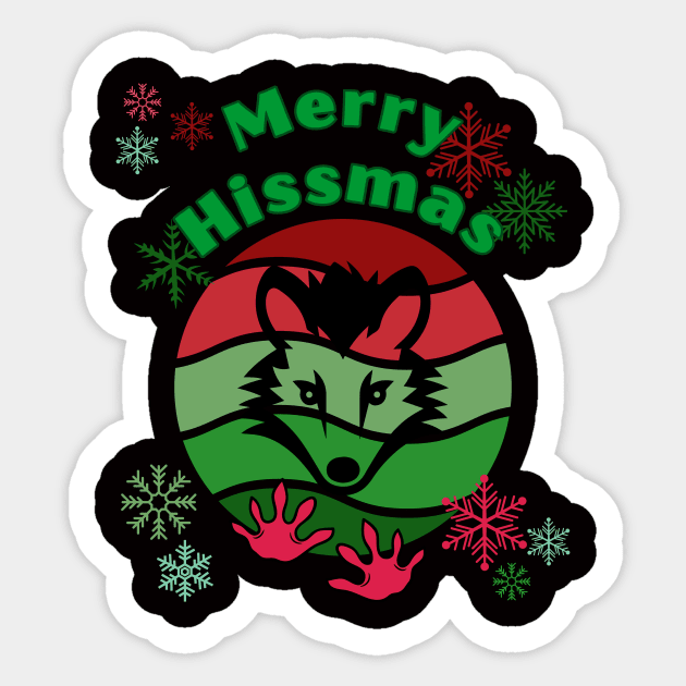 Merry Hissmas possum Sticker by DorothyPaw